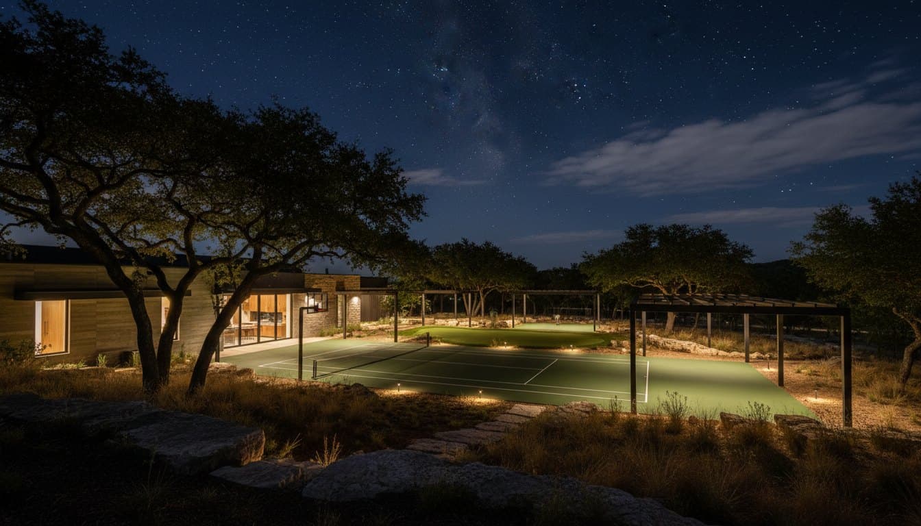 The sport yard under stars