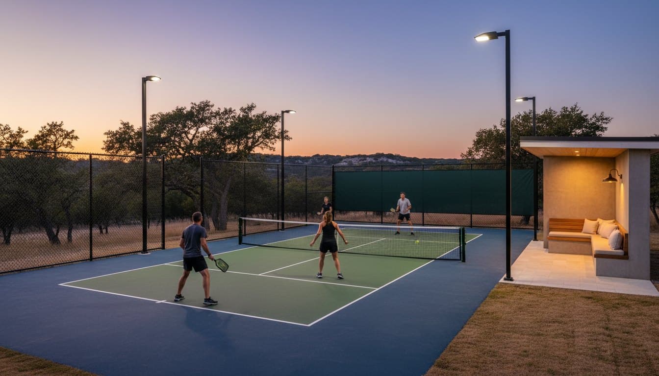 The Pickle: private pickleball court with lighting